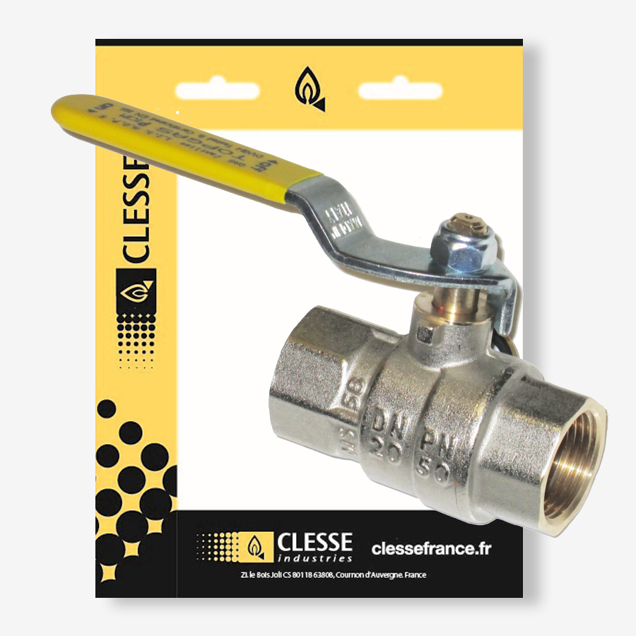 Robinet à tournant sphérique femelle femelle 50 mbar – DN15 Brochable