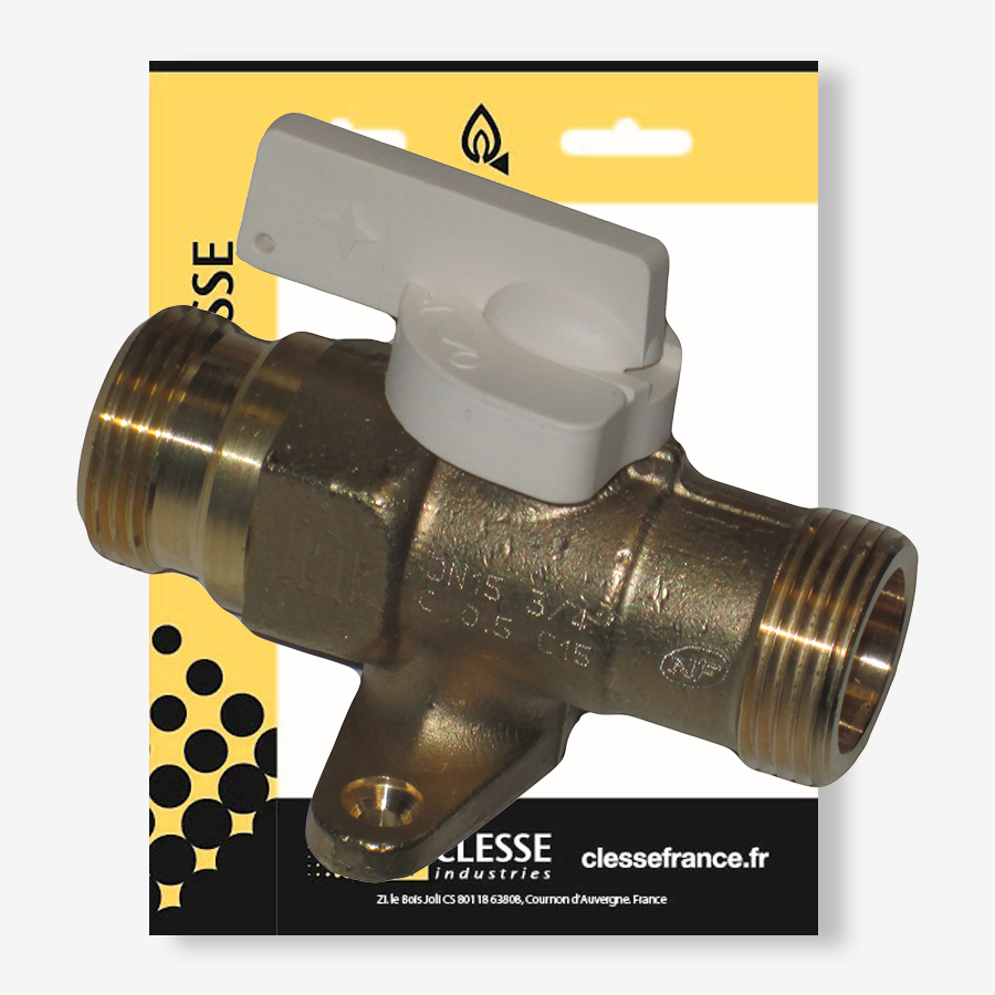 Robinet 1/4 de tour avec patte de fixation – caibre 12 – brochable