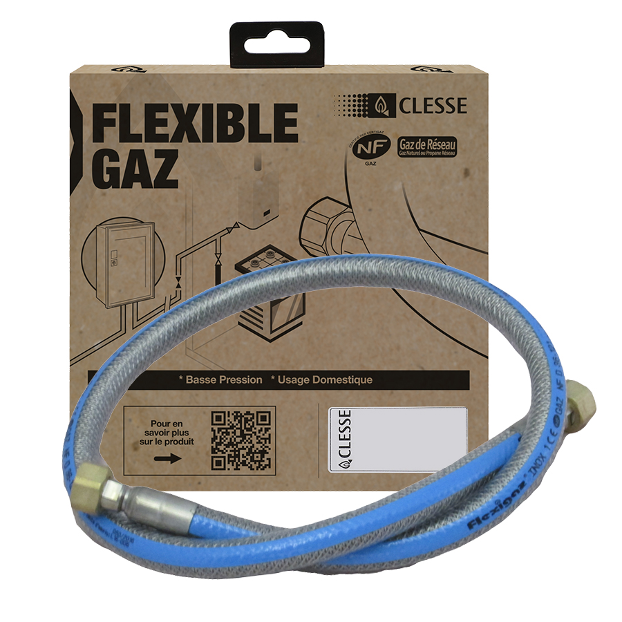Flexible gaz inox GR 2m avec boite brochable