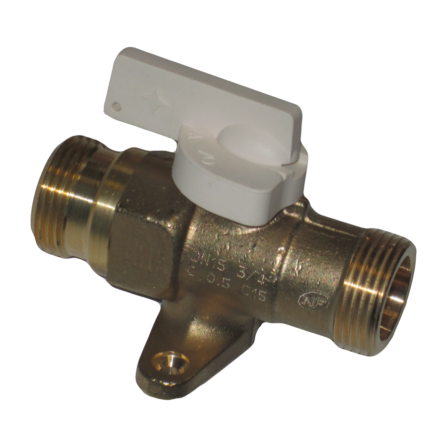 Robinet 1/4 de tour avec patte de fixation – caibre 12