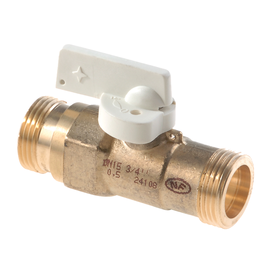 Robinet appareil à gaz 1/4 de tour droit à tournant sphérique – calibre 15