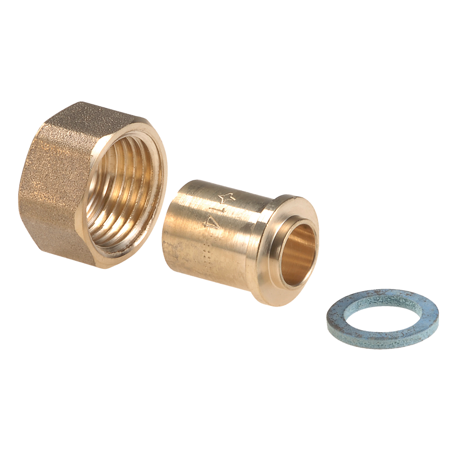 Raccord droit 2 pièces JPG à braser sur tube cuivre CAL12 Ø12