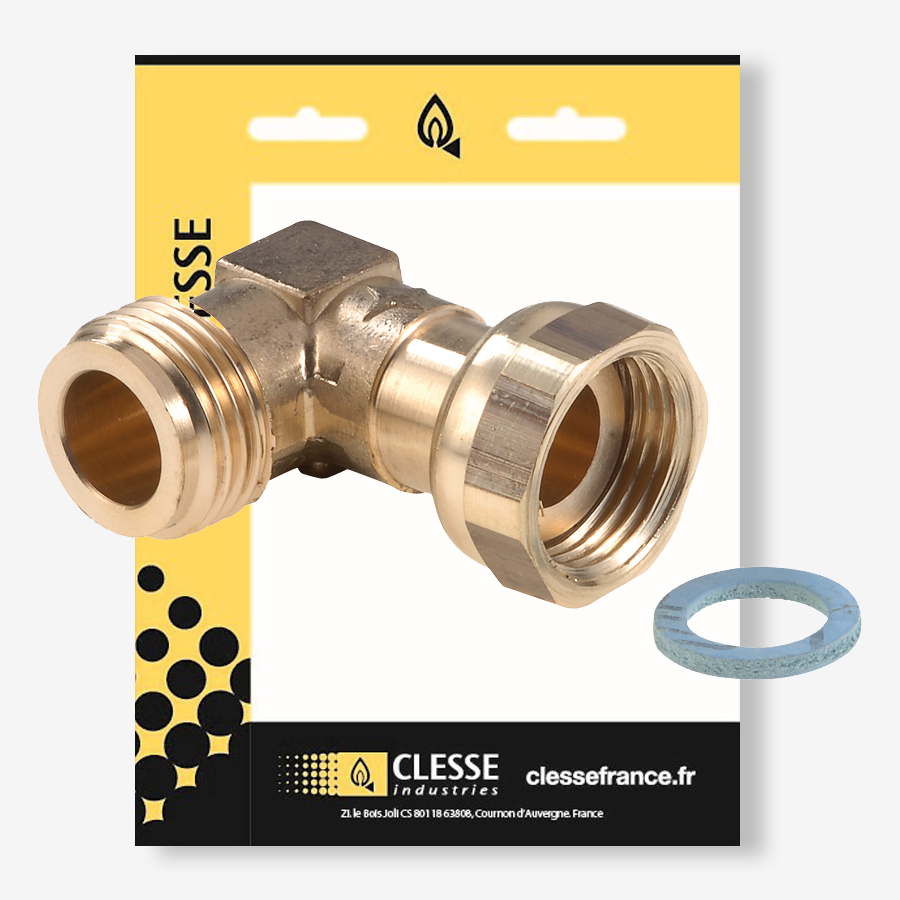 Raccord coudé 90° filetage cylindrique JPG CAL12 – brochable