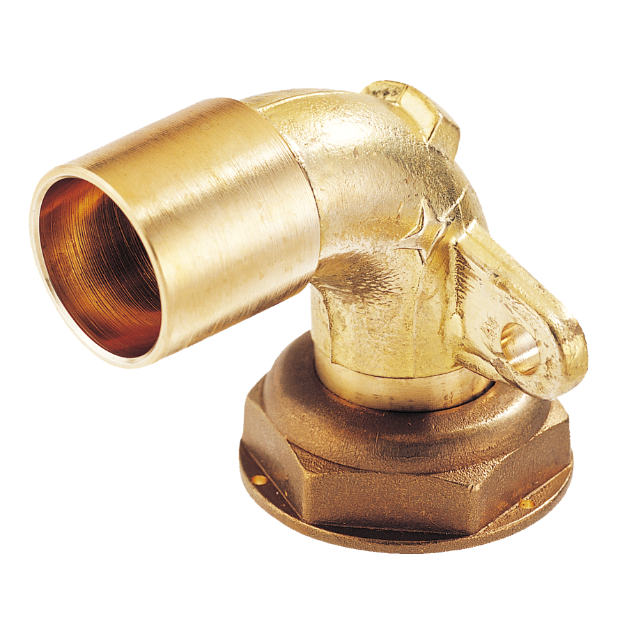 Coude 90° JPC avec oreille à braser sur tube cuivre sortie Ø22