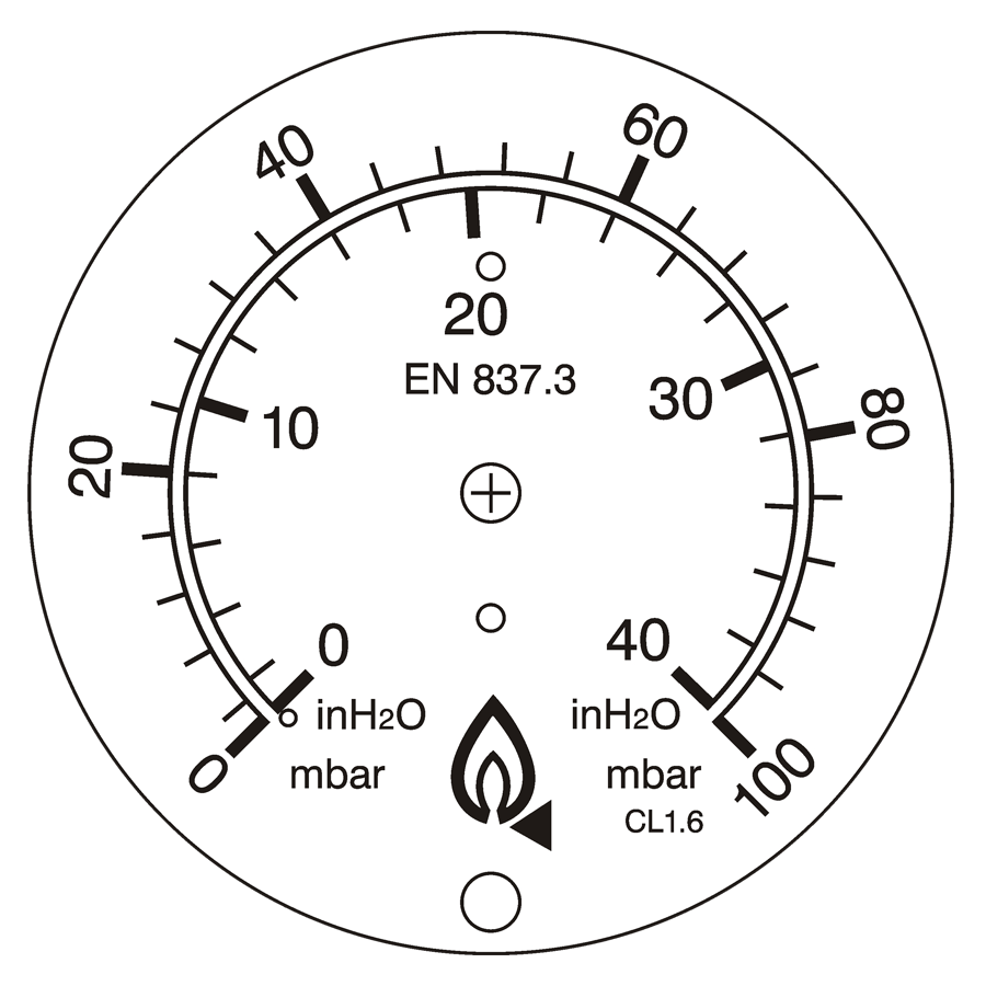 Manomètre – G1/4’’-R1/4’’ – 0 à 100 mbar