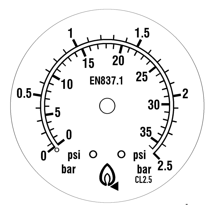 Manomètre – G1/4’’-R1/4’’ – 0 à 2,5 bar