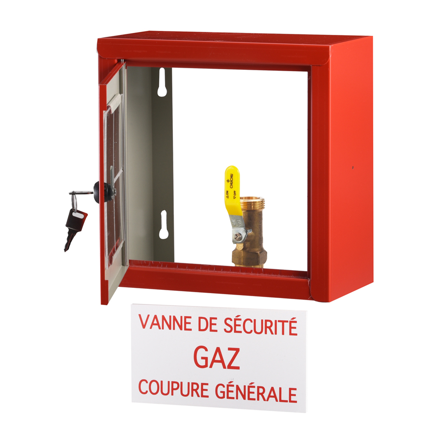 Kit coffret sous verre dormant P6031 équipé vanne de conduite DN20